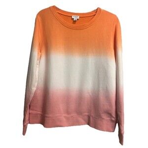 J. Crew Women's Sweatshirt M Longsleeve Cotton Multicolored Fade Crew Neck